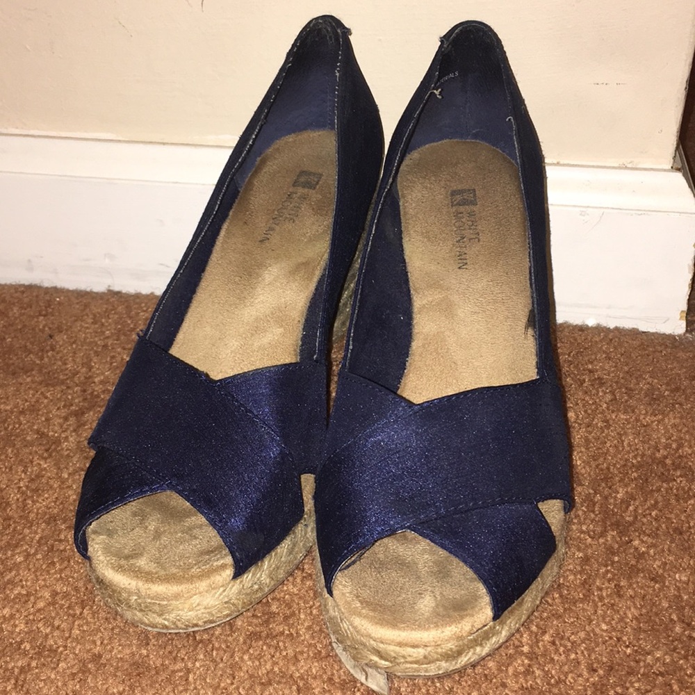 White Mountain Navy blue Wedges